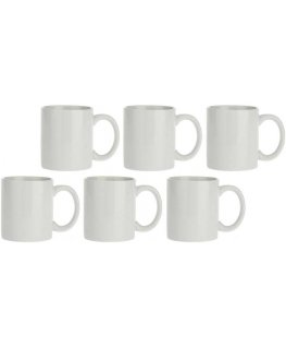 Npc Polska THE WHITE PORCELAIN COURT Set of 6 mugs with a holder 350 ml