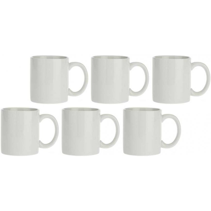 Npc Polska THE WHITE PORCELAIN COURT Set of 6 mugs with a holder 350 ml