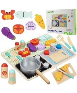 Tooky Toys TOOKY TOY wooden kitchen with accessories - little chef set