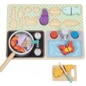 Tooky Toys TOOKY TOY medinė virtuvė su priedais - mažojo virėjo rinkinys