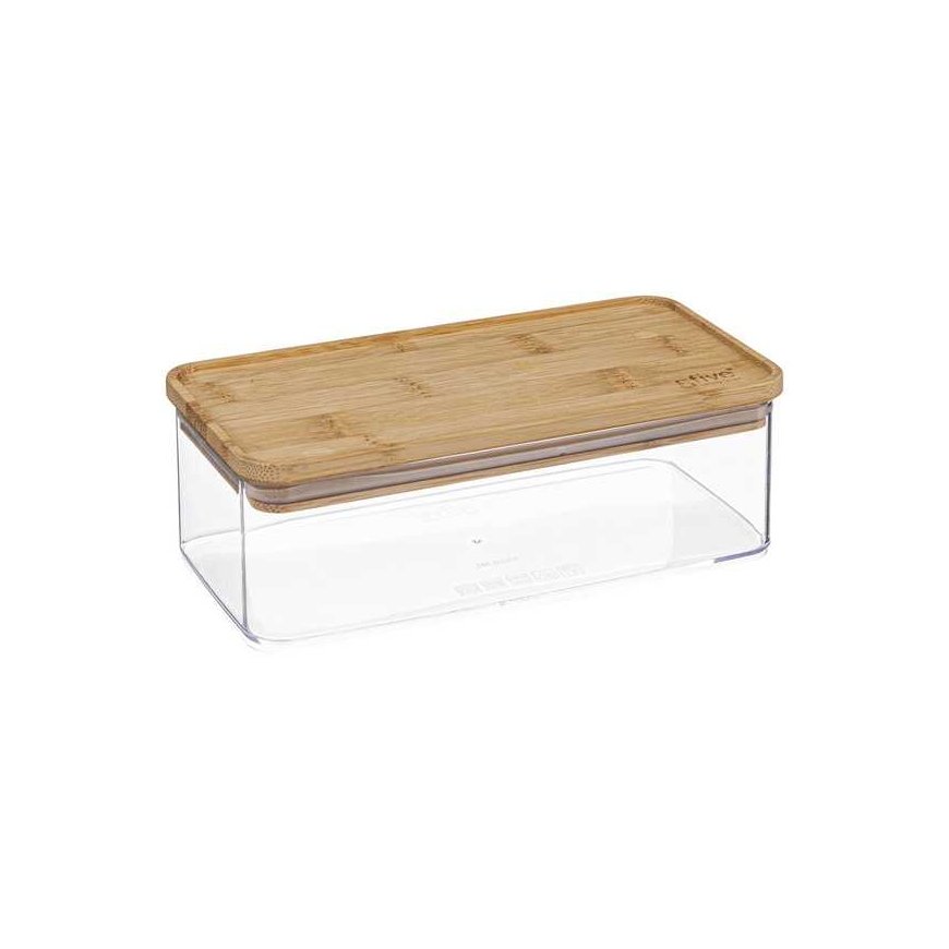 5five Simply Smart Bamboo ESKE бамбуковый контейнер для продуктов, продолговатый с бамбуковой крышкой, 1л – 2