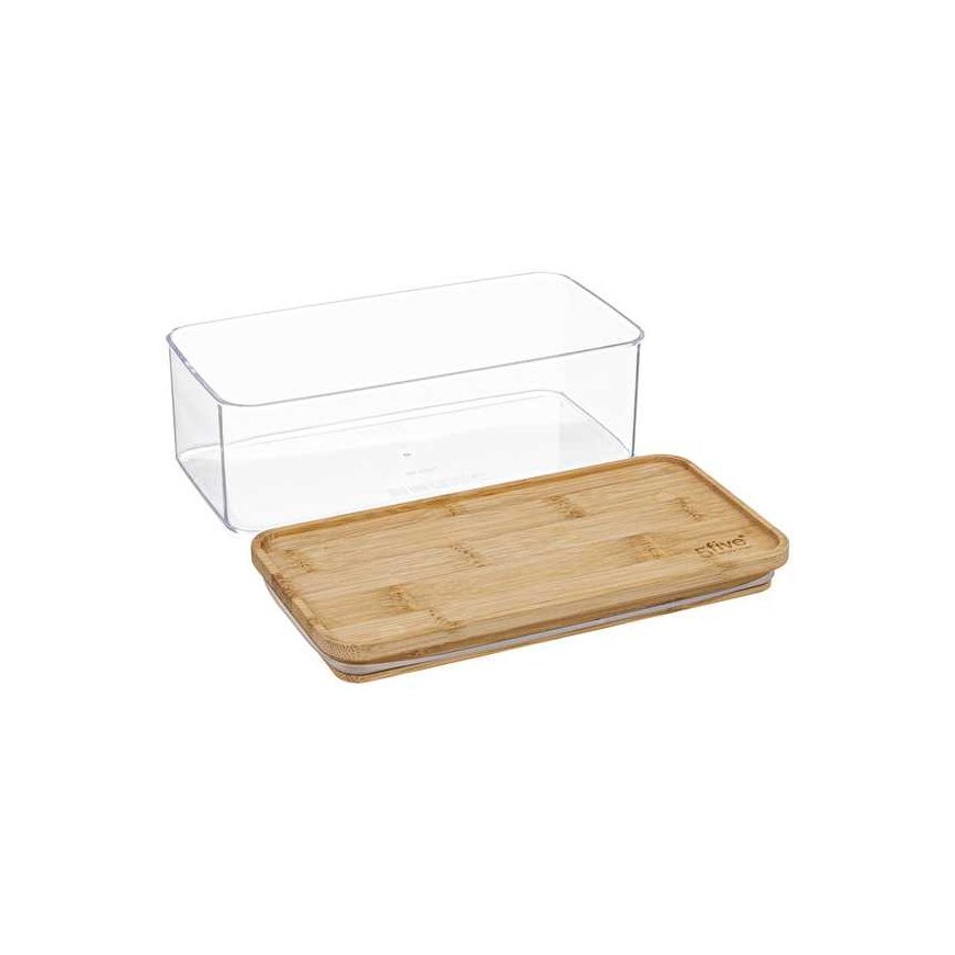 5five Simply Smart Bamboo ESKE storage container, elongated with a bamboo lid, 1L – 3
