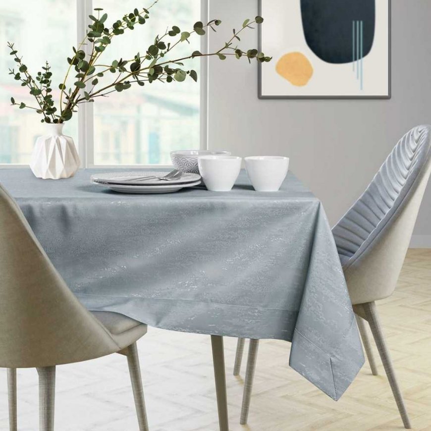 Vesta gray pressed modern tablecloth 60x60 AmeliaHome