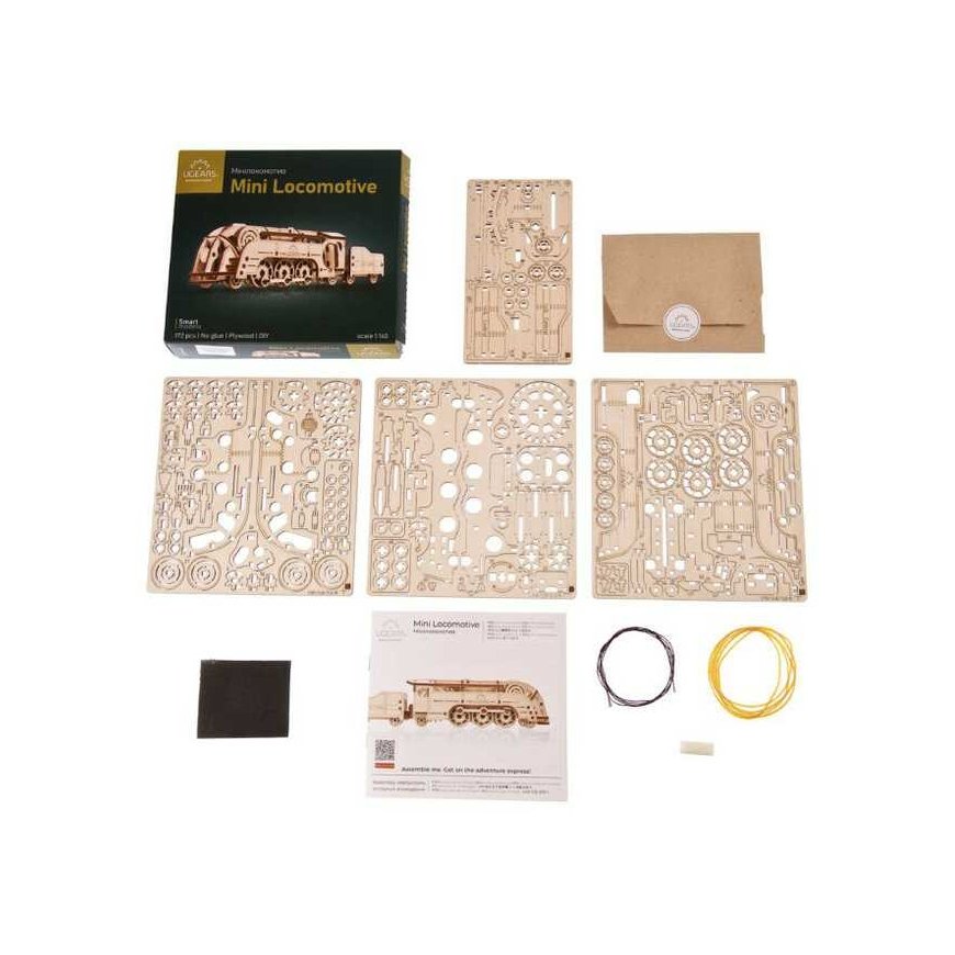 Medinis konstruktorius UGEARS Mini Lokomotyvas – 5