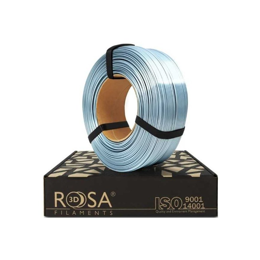 3D-muoviplastiikka PLA hopeakiiltävä (silkki hopea) 1,75 mm 1 kg täyttöpakkauksessa Rosa3D