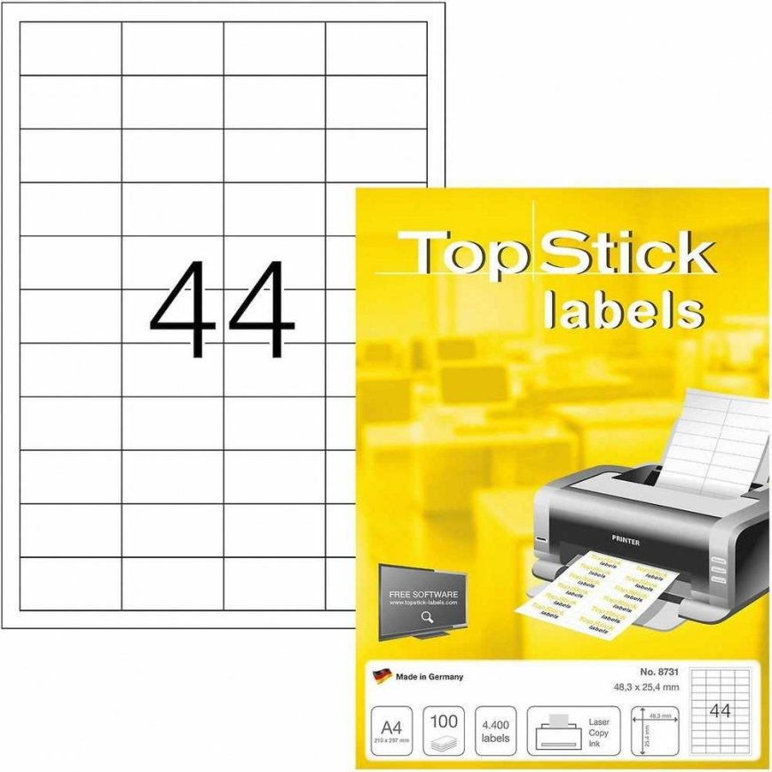 TopStick 8731 - самоклеящиеся наклейки, 44 шт., 48,3 x 25,4 мм