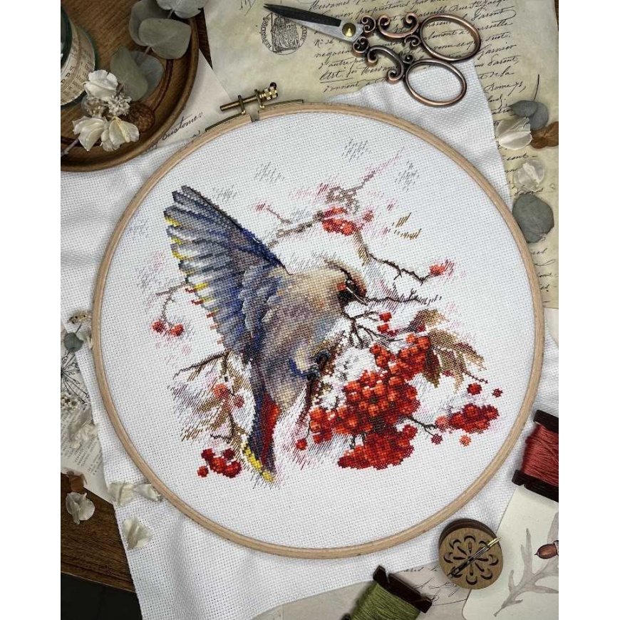 Набор для вышивания крестиком "Waxwing" 19x19,5 см SANS-72 – 2