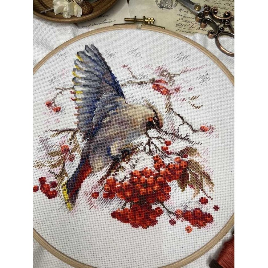 Набор для вышивания крестиком "Waxwing" 19x19,5 см SANS-72 – 3