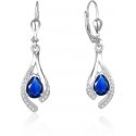Beneto Gorgeous silver earrings with dark blue zircons AGUC2693-DB Beneto Gorgeous silver earrings with dark blue zircons AGUC2693-DB