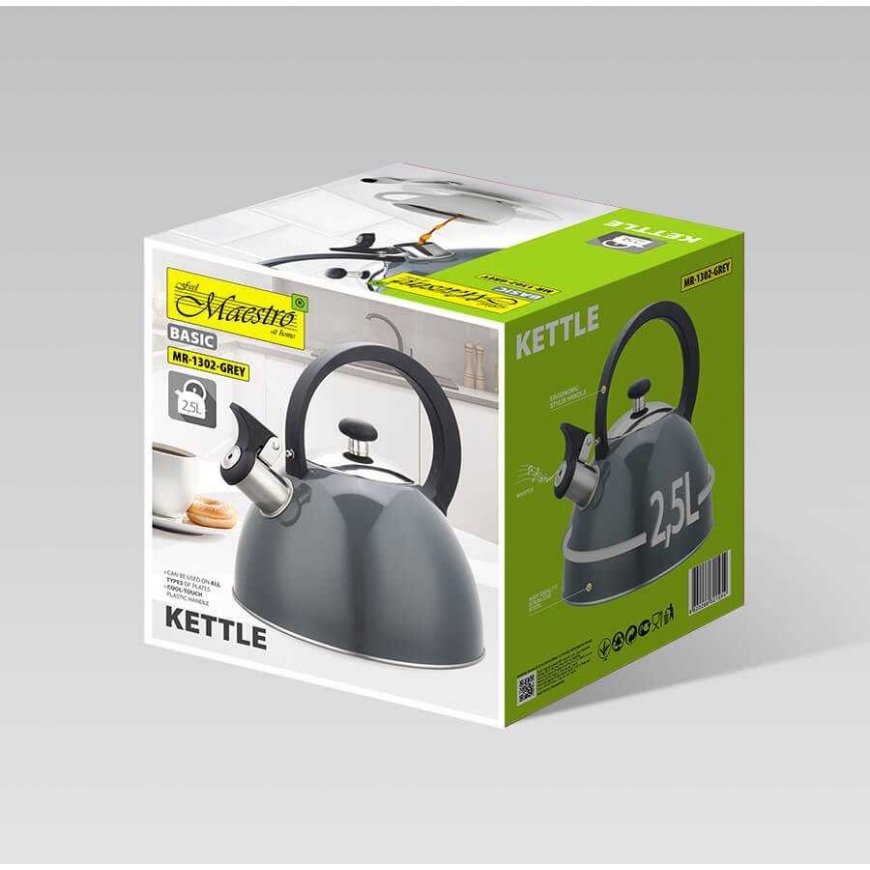 Stainless steel kettle 2.5L Maestro MR-1302 (gray) – 2