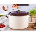 Emaliuotas virimo puodas 13,6 l skersmuo 30cm | aukštis 20cm | kreminės/rudos spalvos, su dangčiu Emaliuotas virimo puodas 13,6 l skersmuo 30cm | aukštis 20cm | kreminės/rudos spalvos, su dangčiu