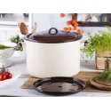 Emaliuotas virimo puodas 13,6 l skersmuo 30cm | aukštis 20cm | kreminės/rudos spalvos, su dangčiu Emaliuotas virimo puodas 13,6 l skersmuo 30cm | aukštis 20cm | kreminės/rudos spalvos, su dangčiu