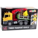 Lean Toys Keltainen puutavaran kuljetusauto nosturilla 1:14 Lean Toys Keltainen puutavaran kuljetusauto nosturilla 1:14
