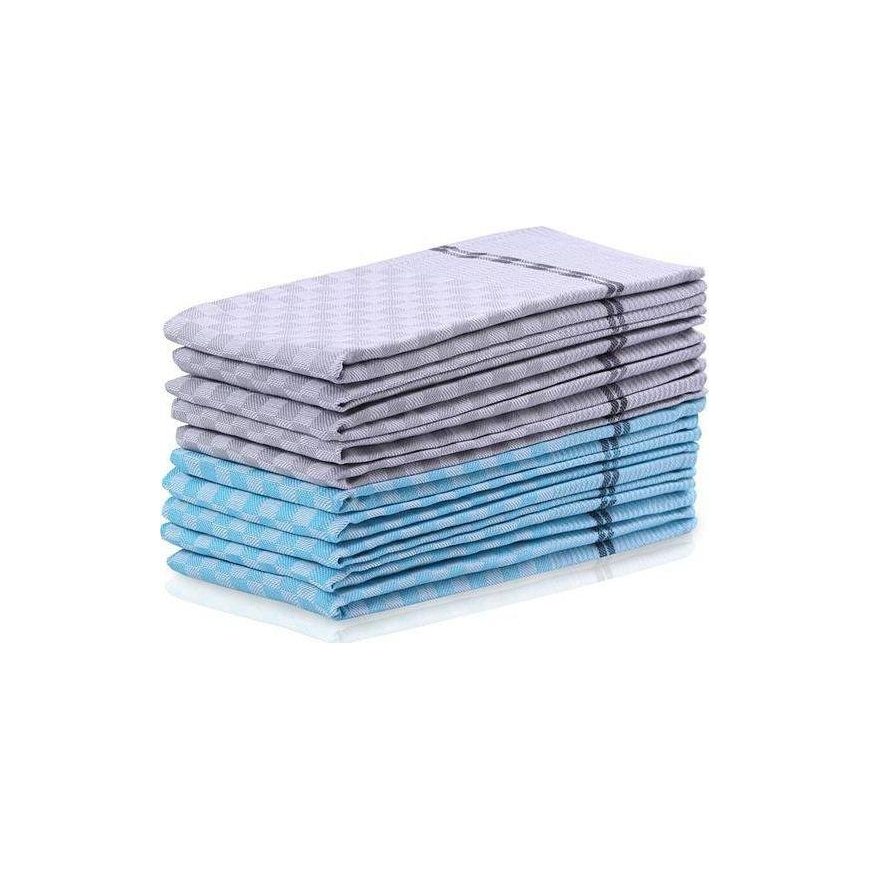 DecoKing Louie Kitchen Towel, Light Blue/Grey, 70 cm x 50 cm, 10 pcs.