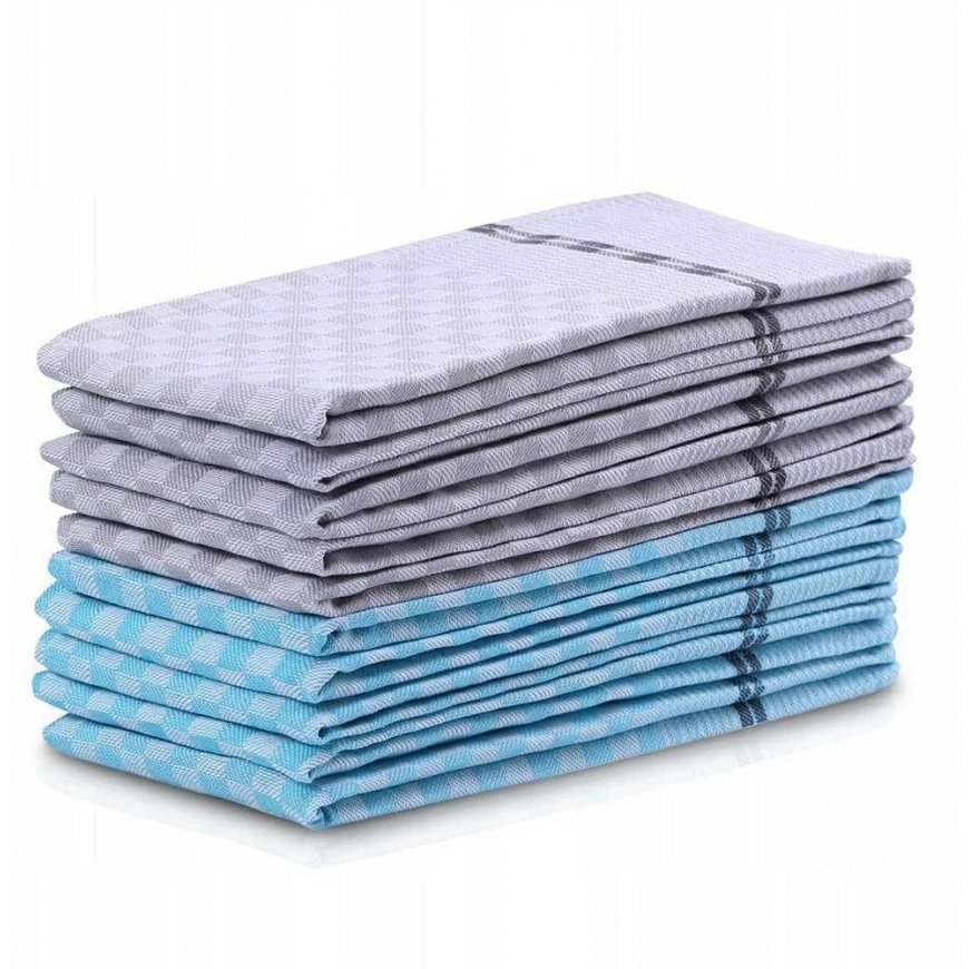 DecoKing Louie Kitchen Towel, Light Blue/Grey, 70 cm x 50 cm, 10 pcs. – 3
