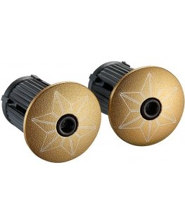 SUPACAZ Super Sticky Kush - Star Fade - Gold + Gold Plugs handlebar tape with plugs