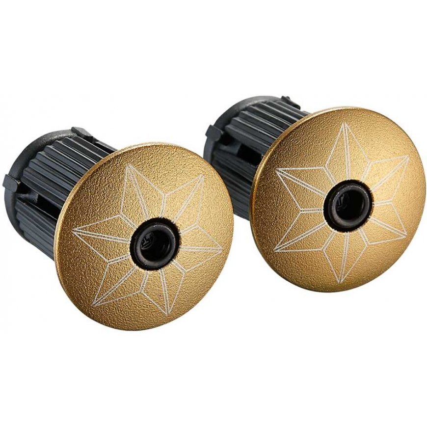 SUPACAZ Super Sticky Kush - Star Fade - Gold + Gold Plugs handlebar tape with plugs