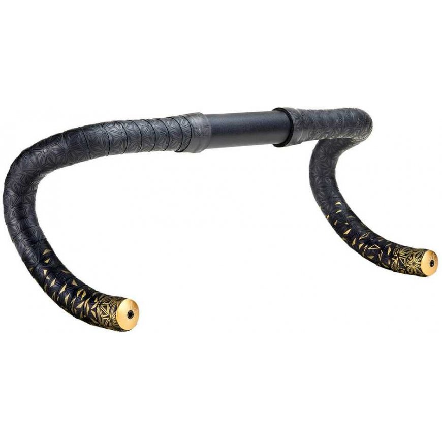 SUPACAZ Super Sticky Kush - Star Fade - Gold + Gold Plugs handlebar tape with plugs – 2