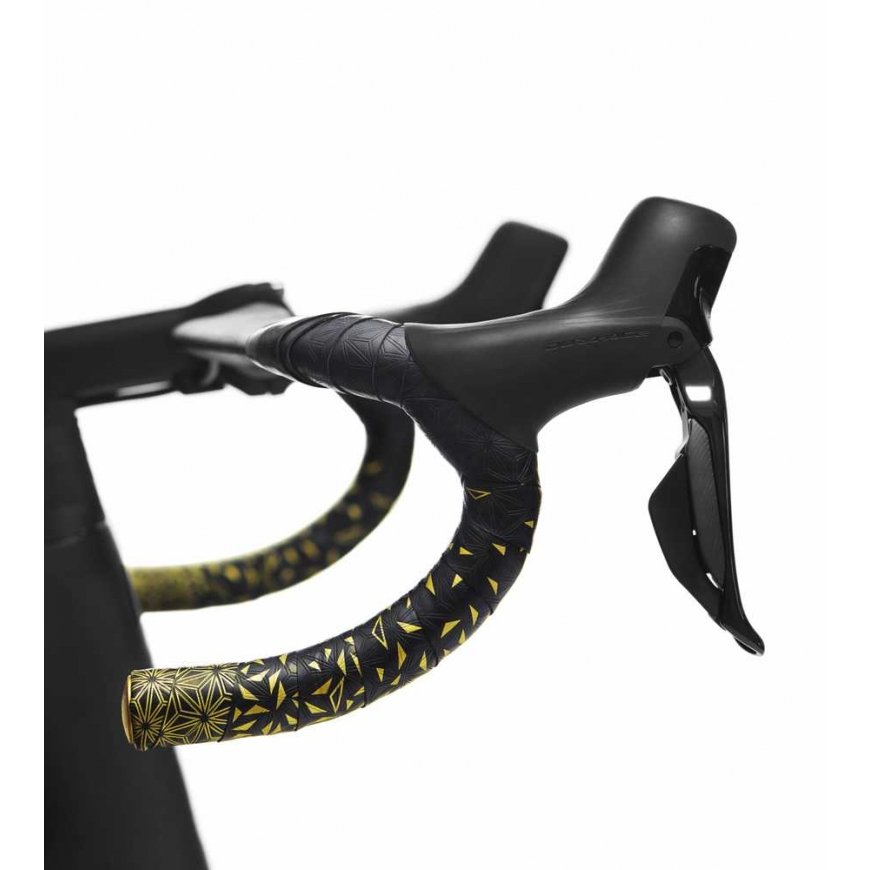 SUPACAZ Super Sticky Kush - Star Fade - Gold + Gold Plugs handlebar tape with plugs – 4