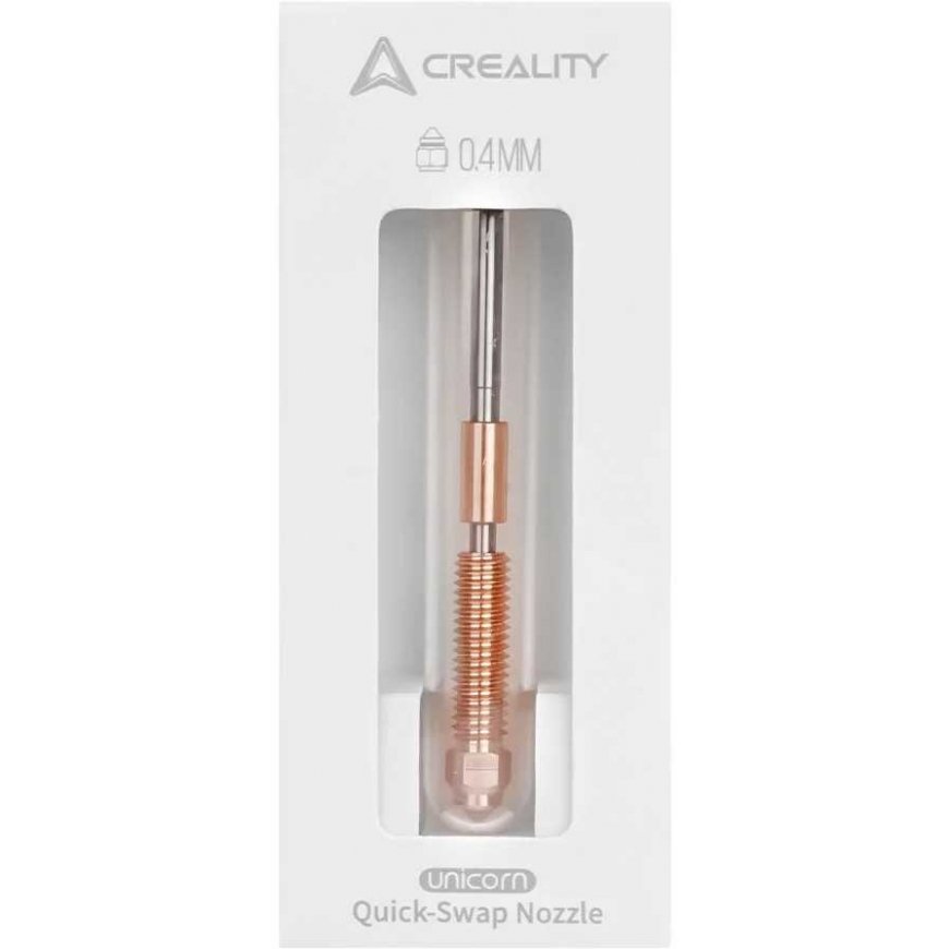 Creality Unicorn Quick-Swap 0.4 mm otsik – 1.75 mm niit – titaan, vask ja karastatud teras – 2
