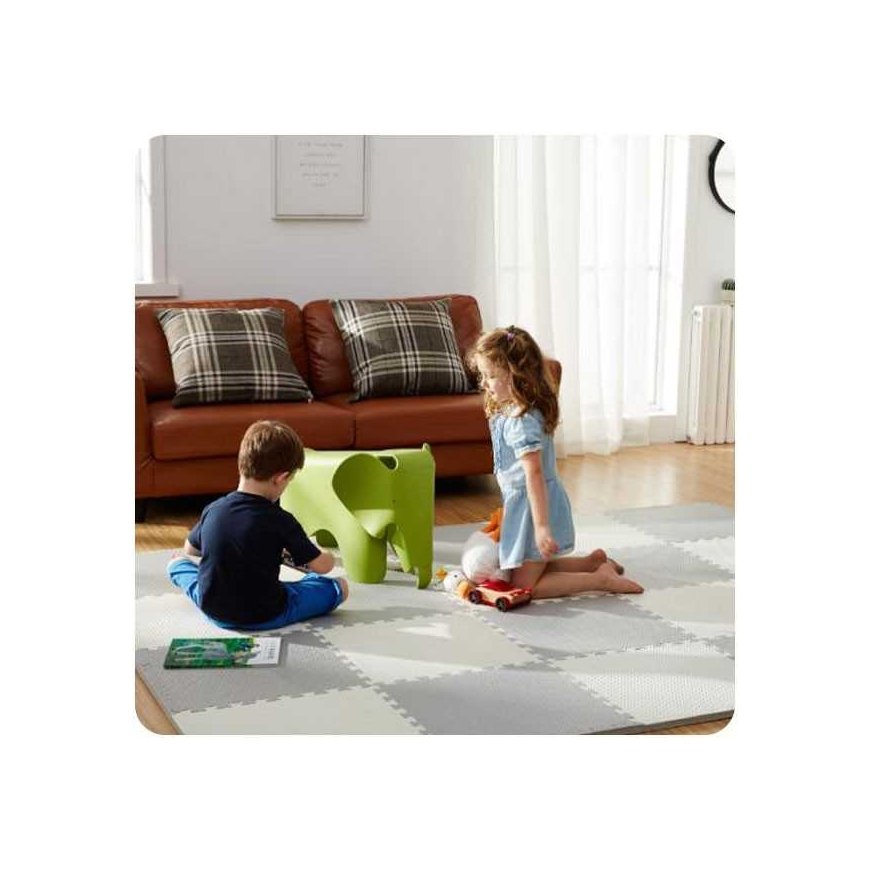 Suure putuplasti puslevaip, valgehall, Ricokids, 180x180cm, 9 tk. – 5