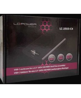 Шакотув LC-Power 2,5'' SATA HDD-корпус USB 3.2 Черный LC-25U3-C4, USB-C, до 5 ГБ/с