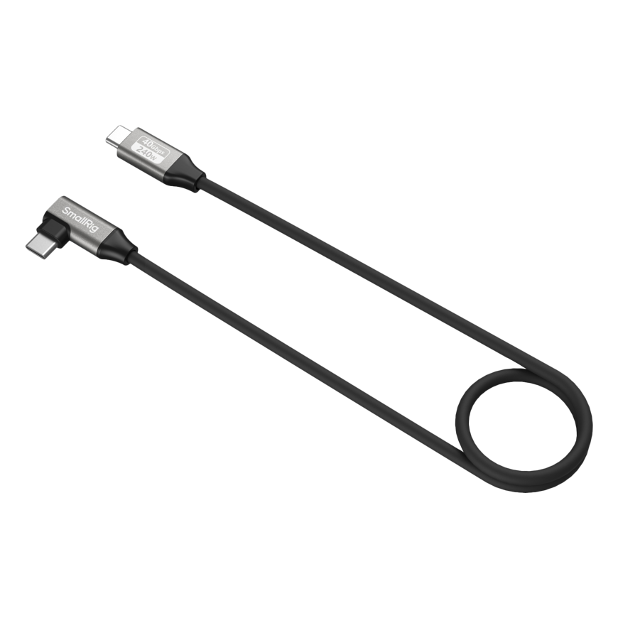 SmallRig 5076 USB-C duomenų kabelis (tiesus į kampinį, 60 cm (40Gbps + 240W + 8K)