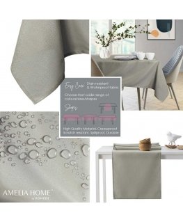 AmeliaHome Скатерть Empire капучино однотонная классическая круглая 100x100 см