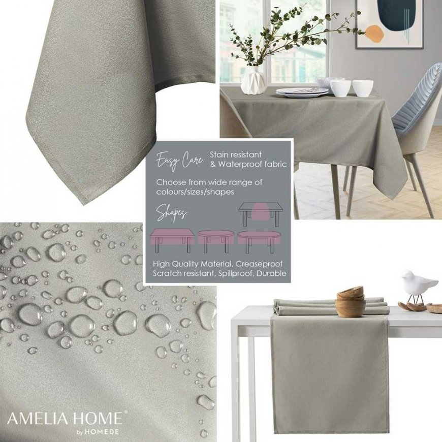 AmeliaHome Staltiesė Empire cappuccino ühtlane klassikaline ring 100x100 cm