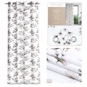 Ночная штора blackout типа AmeliaHome SERENITY, 140x250 см, кольца, цвет: белый, цветочный узор