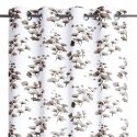 Night blackout curtain AmeliaHome SERENITY, 140x250 cm, rings, color: white, floral pattern