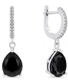 Brilio Silver Brilio Silver Charming silver earrings with black zircon EA638WBC