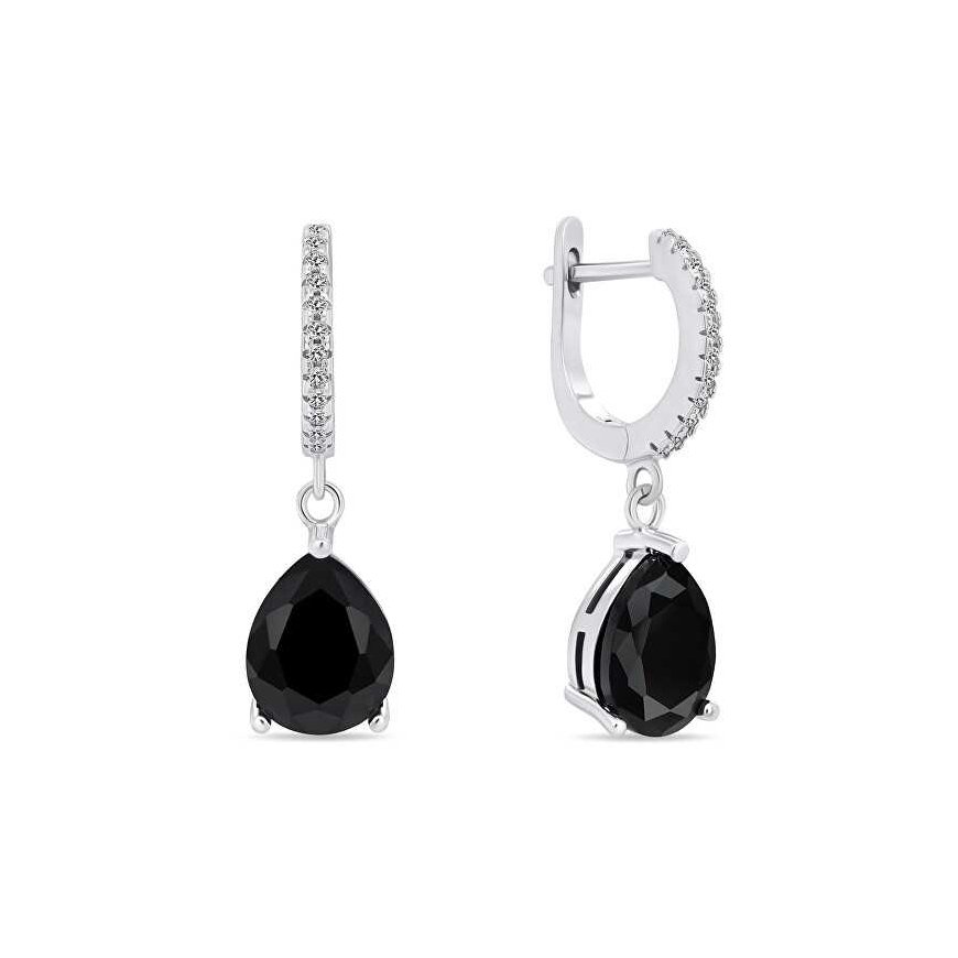 Brilio Silver Brilio Silver Charming silver earrings with black zircon EA638WBC