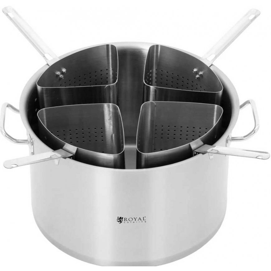 Royal Catering Makaronų kepimo puodas su 4 įdėklais sk. 40 cm 31 l – 4