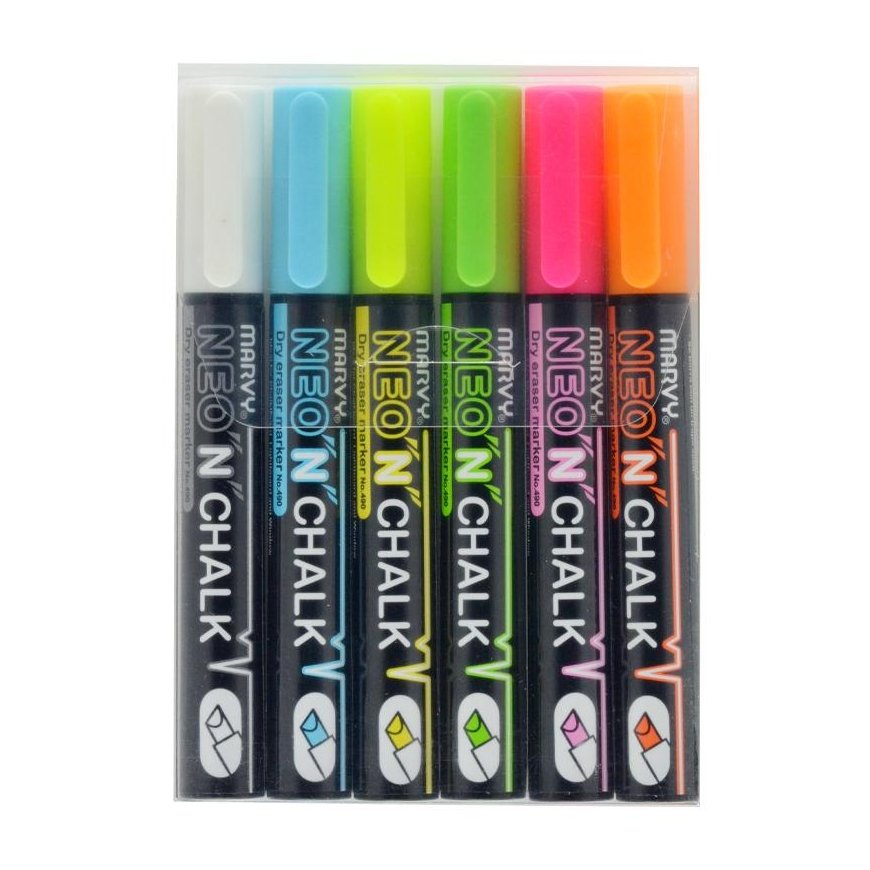 Marvy Uchida kriidimarkerid Marvy Neon`n kriidimarker 490-6C neoon 6 tk.