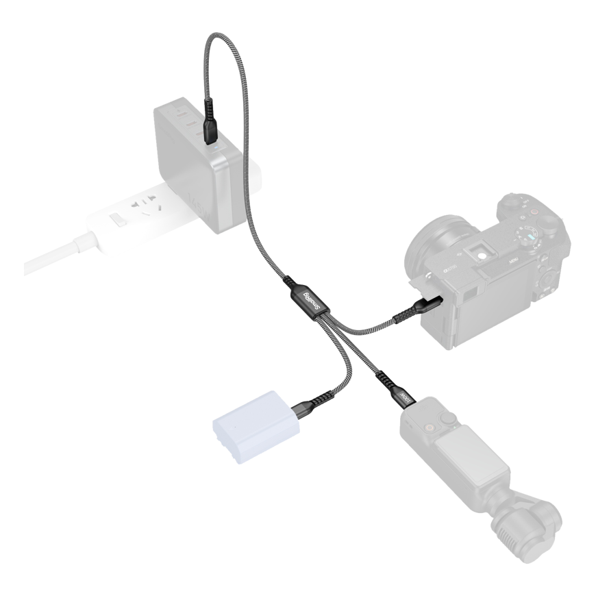 SmallRig 5079 USB-C barošanas kabelis 3-in-1 – 3