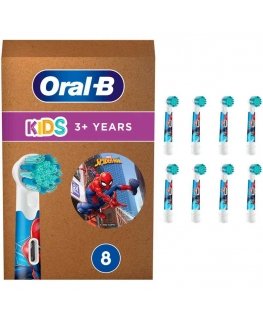 Toothbrush Head Braun Oral-B Kids Spiderman 8-piece toothbrush accessory (white, frustration-free packaging)