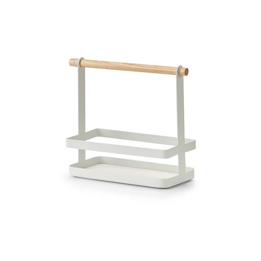 Zeller metalinė prieskonių lentyna su bambukine rankena, 24 x 10 x 20 cm – 2