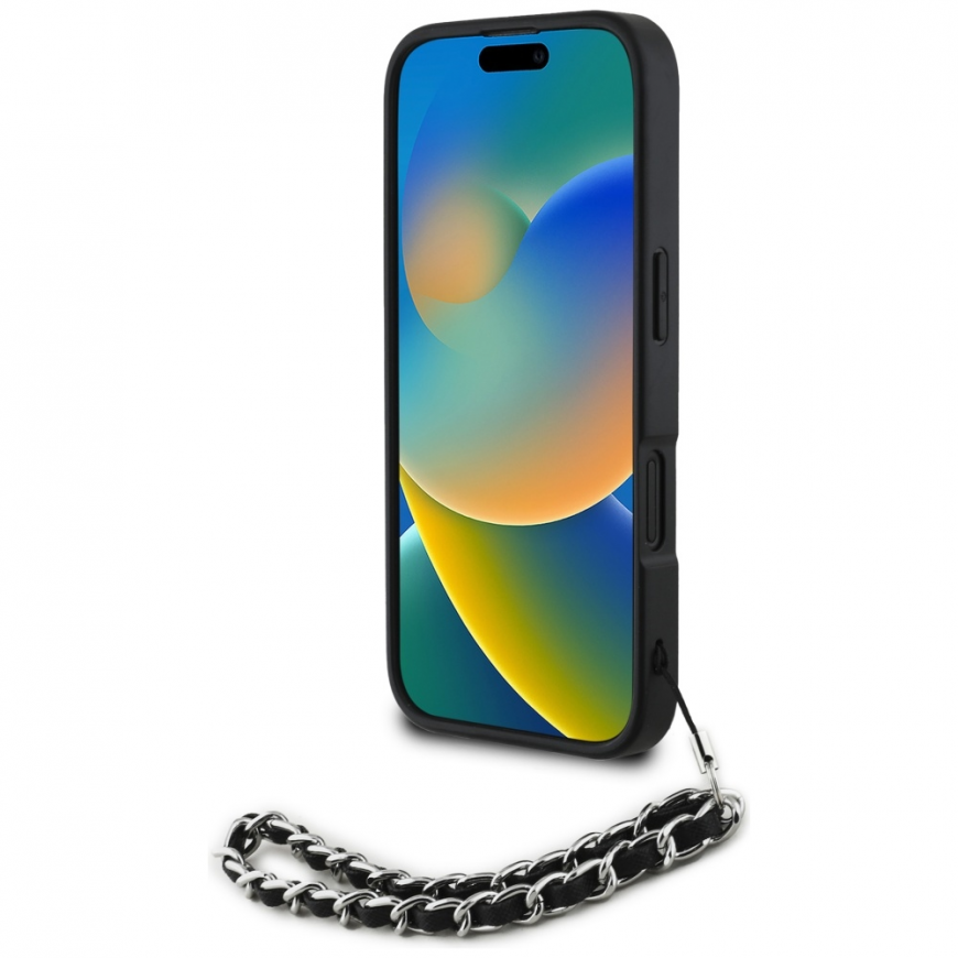 Karl Lagerfeldin Saffiano-kristallikuori iPhone 16:lle - Musta – 5