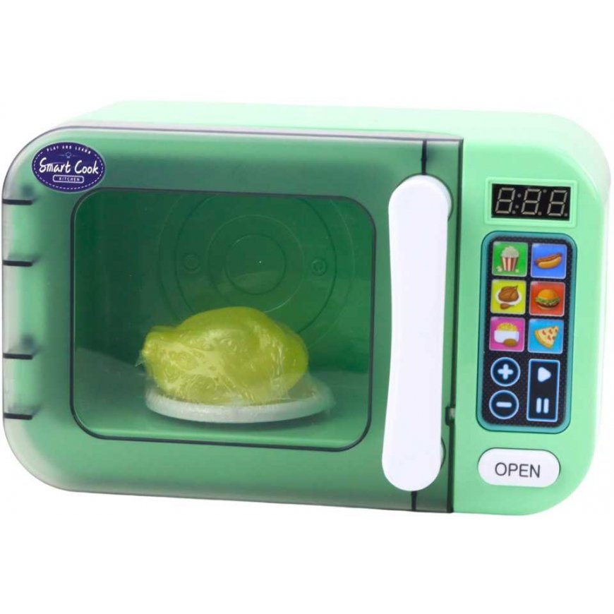 Lean Toys mikroviļņu krāsns bērniem, griezošās vistas lampiņas, skan zaļi – 2