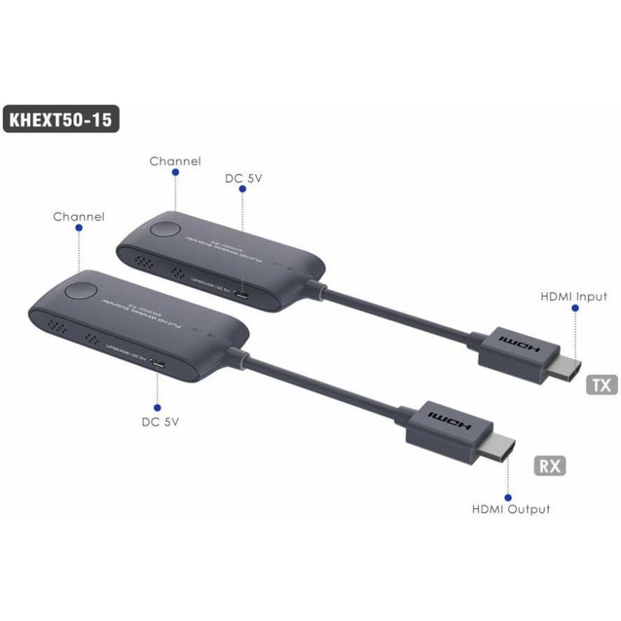 PREMIUMCORD HDMI belaidis plėtiklis, mini, FULL HD 1080p 20 m atstumu, pilka – 4
