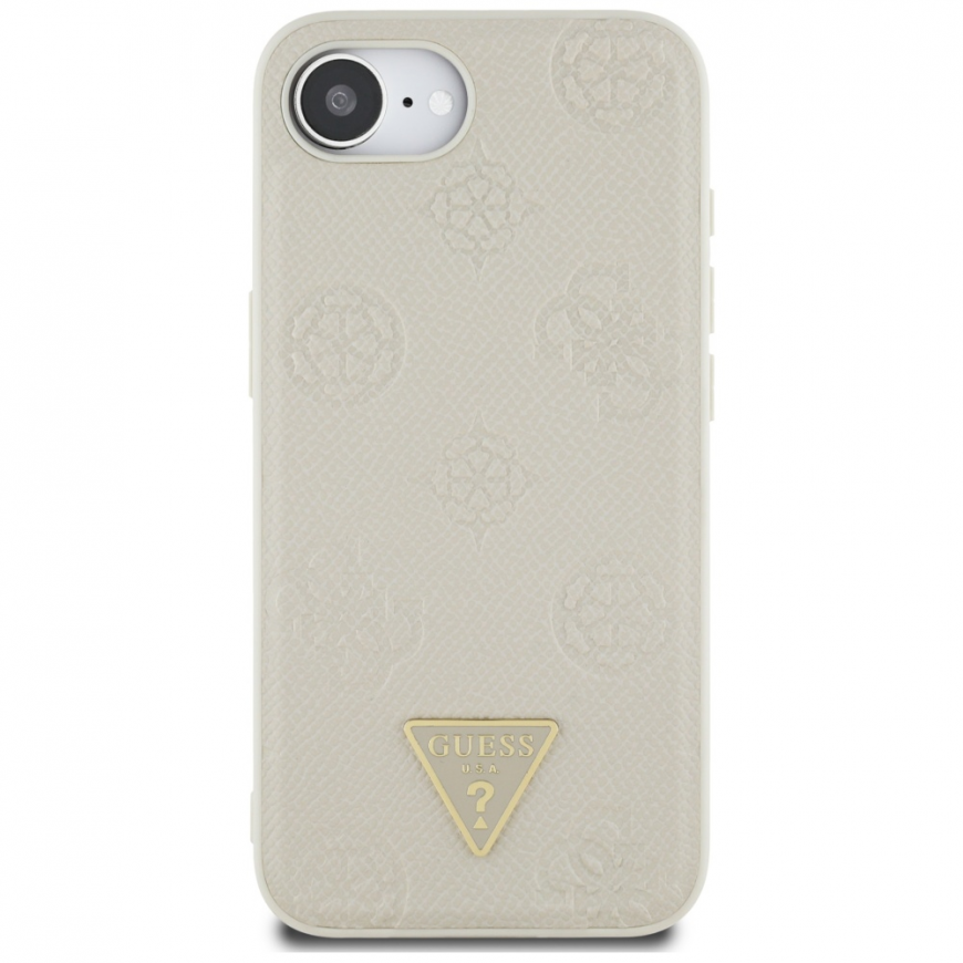 „Guess“ „Grained Hot Stamp Peony Triangle Logo MagSafe“ dėklas, skirtas „iPhone 16e“ – smėlio värvi – 3