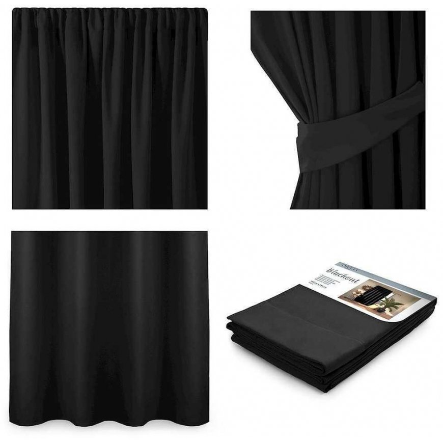 Yöverho AmeliaHome BLACKOUT 140X245 cm, 1 kpl, nauha/koukut, väri: musta