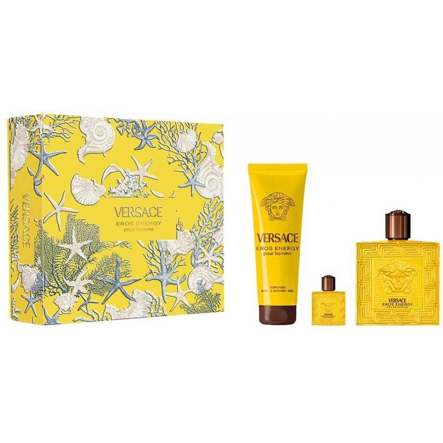 Versace Eros Energy dovanų rinkinys vyrams (EDP, 100 ml + dušo želė, 150 ml + EDP, 5 ml)