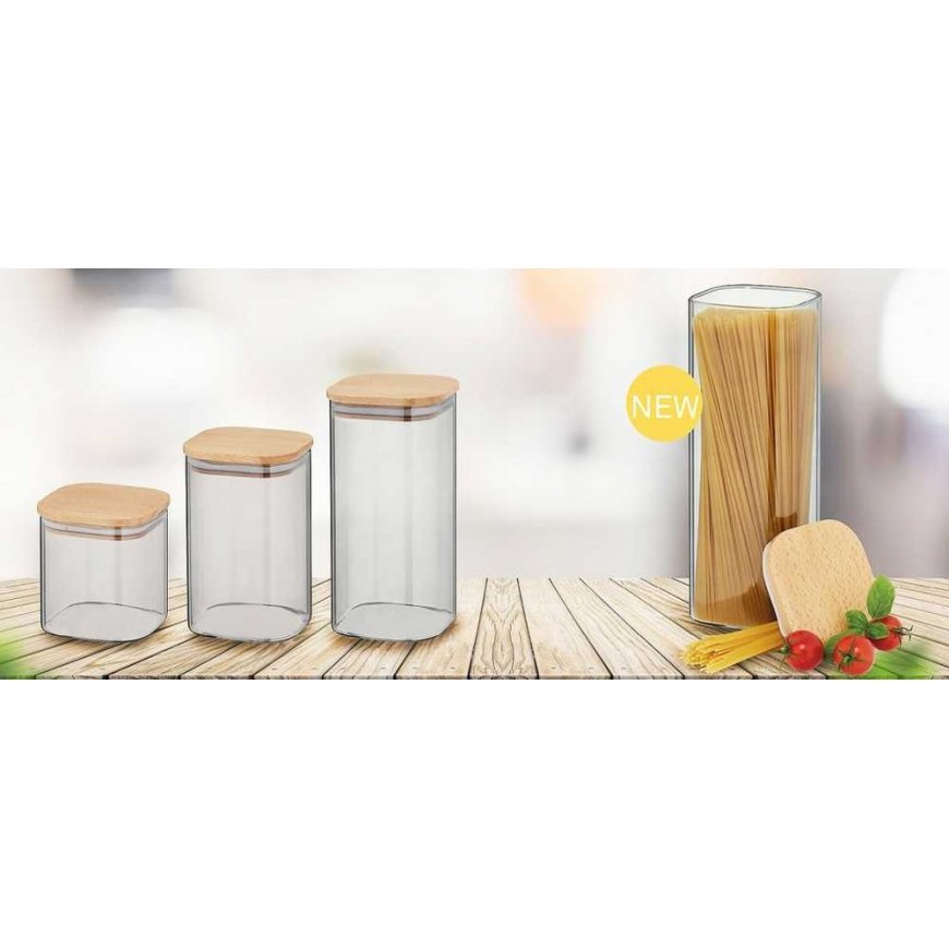 KELA klaaspurk bambusest kaanega NEA, 1,5 l