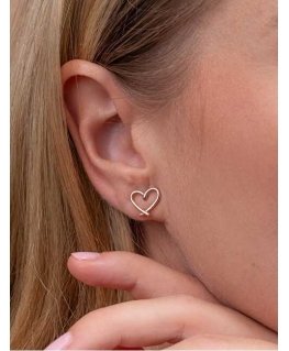 Vuch Emery Rose Gold Sirds minimālistiski bronzas auskari