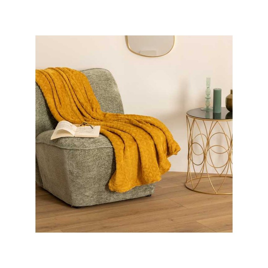 Atmosphera Soft blanket, cover, bedspread, 3D plaid, yellow 125 x 150 cm – 5