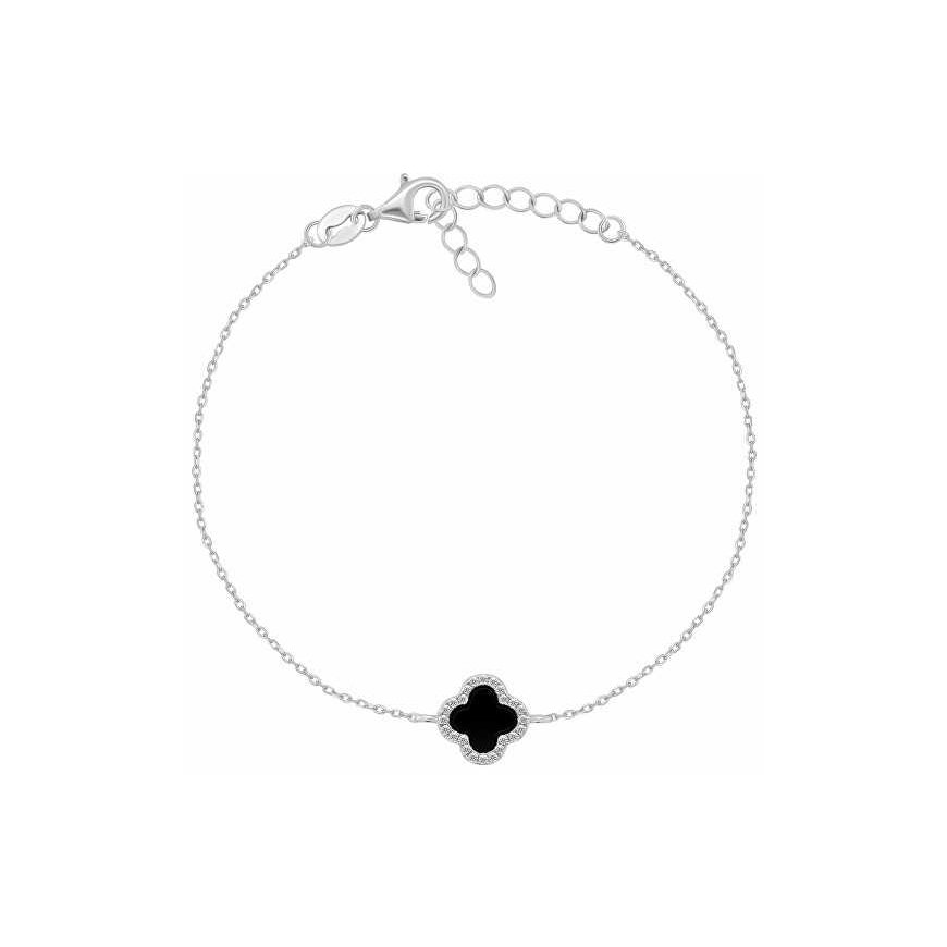 Brilio Silver Silver Bracelet for Women Four-Leaf Clover BRC239WBC