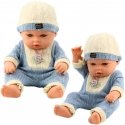 Lean Toys beebinukk sinise kudumise kostüümiga ja mütsiga Lean Toys beebinukk sinise kudumise kostüümiga ja mütsiga