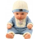 Lean Toys Kūdikio lėlē mēlynu megztu kostīmu ar cepurīti Lean Toys Kūdikio lėlē mēlynu megztu kostīmu ar cepurīti
